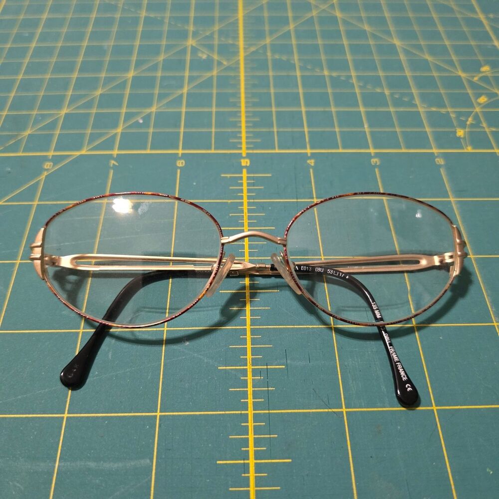 Escada E013 DBU 53/17 Vintage Gold Tortoiseshell Oval Eyeglass Frames France